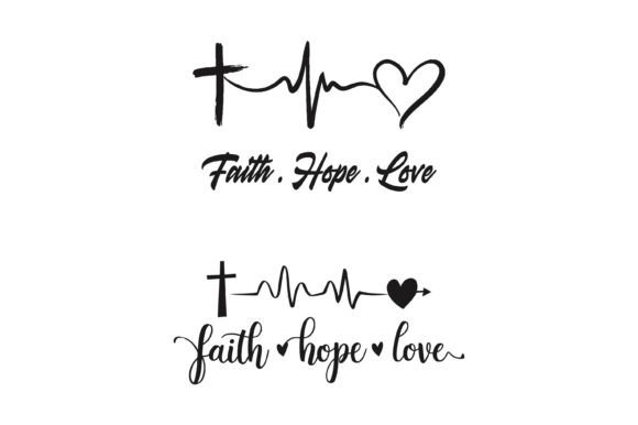 Faith Hope Love Cross Heartbeat SVG: A Minimalist Design Asset