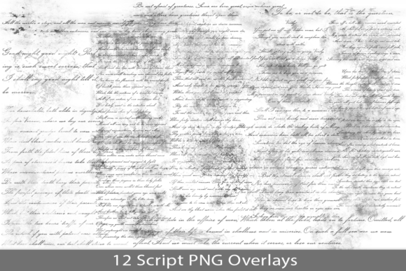 Shakespeare Text Script PNG Overlays